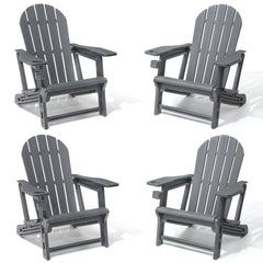 HDPE Adirondack Chair with Cup Holder & Sloped Seat
