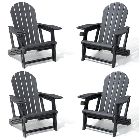HDPE Adirondack Chair with Cup Holder & Sloped Seat