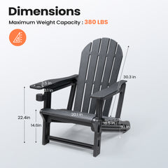 HDPE Adirondack Chair with Cup Holder & Sloped Seat