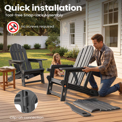 HDPE Adirondack Chair with Cup Holder & Sloped Seat