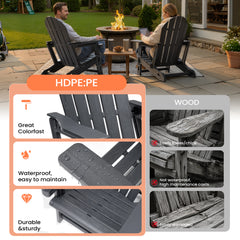 HDPE Adirondack Chair with Cup Holder & Sloped Seat