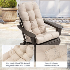 50 x 20 in. Water Resistant Outdoor Adirondack High Back Chair Cushion
