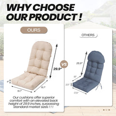50 x 20 in. Outdoor Adirondack Chair Cushion with Tie-Back Straps - Water & Fade Resistant