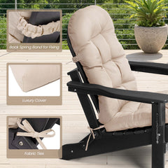 50 x 20 in. Outdoor Adirondack Chair Cushion with Tie-Back Straps - Water & Fade Resistant