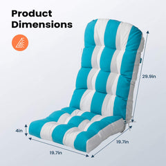 50 x 20 in. Water Resistant Outdoor Adirondack High Back Chair Cushion