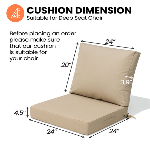Pellebant 24 x 24 in. Outdoor Deep Seat Cushion