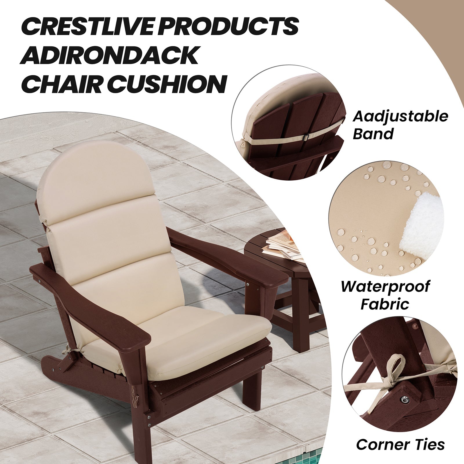 Pellebant Outdoor Adirondack Patio Chair Cushion