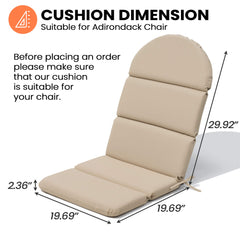 50 x 20 in. Sunbrella Outdoor Adirondack Chair Cushion