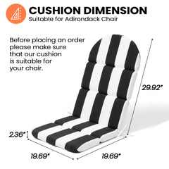 50 x 20 in. Sunbrella Outdoor Adirondack Chair Cushion