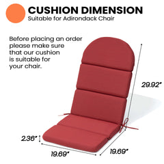 50 x 20 in. Sunbrella Outdoor Adirondack Chair Cushion