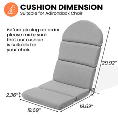 50 x 20 in. Sunbrella Outdoor Adirondack Chair Cushion