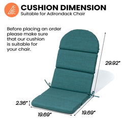 50 x 20 in. Sunbrella Outdoor Adirondack Chair Cushion