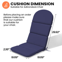 50 x 20 in. Sunbrella Outdoor Adirondack Chair Cushion