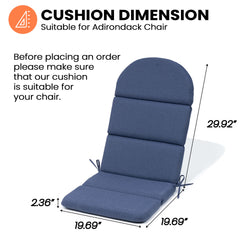 50 x 20 in. Sunbrella Outdoor Adirondack Chair Cushion