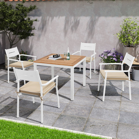 17 x 17 in Indoor Outdoor Dining Chair Seat Cushions with Straps
