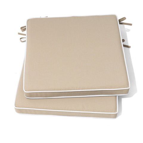17 x 17 in Indoor Outdoor Dining Chair Seat Cushions with Straps