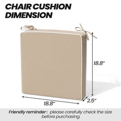 Indoor Outdoor Dining Chair Seat Cushions with Straps