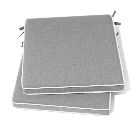 17 x 17 in Indoor Outdoor Dining Chair Seat Cushions with Straps