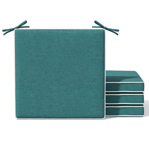 17 x 17 in Indoor Outdoor Dining Chair Seat Cushions with Straps