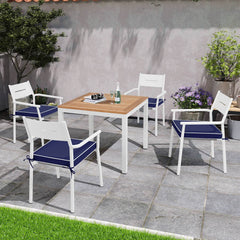 Indoor Outdoor Dining Chair Seat Cushions with Straps