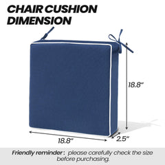 Indoor Outdoor Dining Chair Seat Cushions with Straps