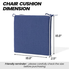 Indoor Outdoor Dining Chair Seat Cushions with Straps