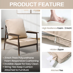 22 x 21 in. Outdoor Deep Seat and Back Chair Cushion with Removable Water-Resistant Cover