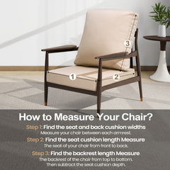 22 x 21 in. Outdoor Deep Seat and Back Chair Cushion with Removable Water-Resistant Cover