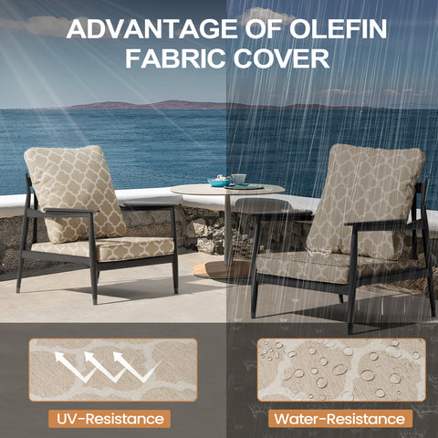 Pellebant 22 x 21 in. Outdoor Deep Seat and Back Chair Cushion with Removable Water Resistant Cover