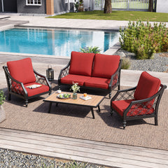 25 x 24 in. Outdoor Deep Seat and Back Chair Cushion with Removable Water-Resistant Cover