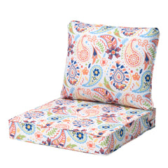 25 x 24 in. Outdoor Deep Seat and Back Chair Cushion with Removable Water-Resistant Cover