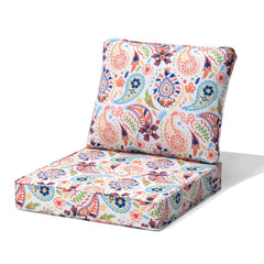 25 x 24 in. Outdoor Deep Seat and Back Chair Cushion with Removable Water-Resistant Cover