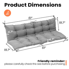 61 x 20 in. Outdoor Bench and Swing Cushion with Backrest