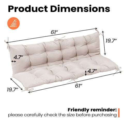 Pellebant 61 x 20 in. Outdoor Bench and Swing Cushion with Backrest
