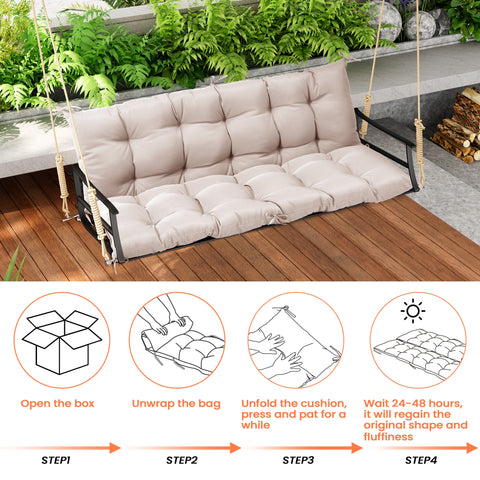 Pellebant 61 x 20 in. Outdoor Bench and Swing Cushion with Backrest
