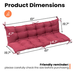 61 x 20 in. Outdoor Bench and Swing Cushion with Backrest