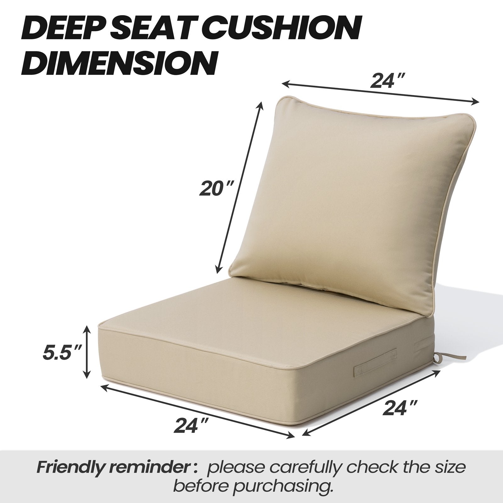 Pellebant Outdoor Deep Seat Cushion