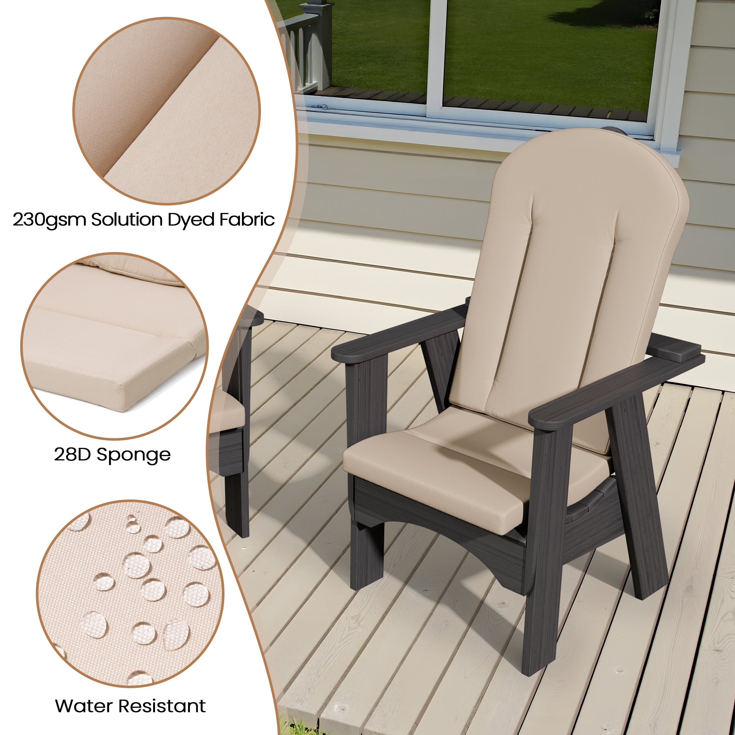 Adirondack Chair Cushion Patio Chair Pad for Indoor and Outdoor