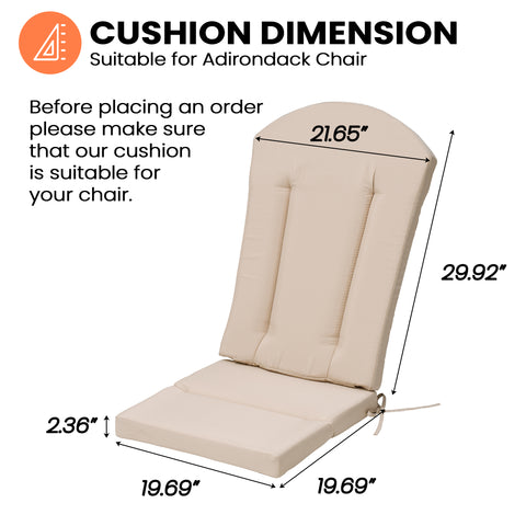 Adirondack Chair Cushion Patio Chair Pad for Indoor and Outdoor