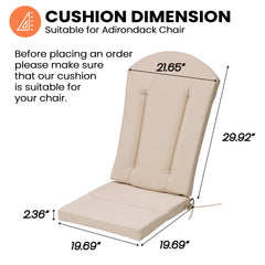 50 x 20 in. Outdoor Adirondack High Back Deep Seat Chair Cushion