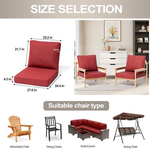 Pellebant 28 x 24 in. Outdoor Deep Seat Chair Cushion