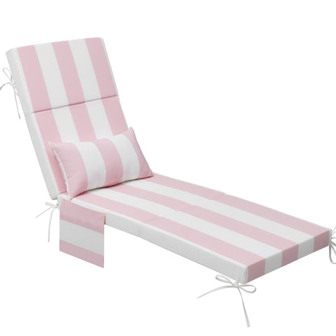 72 x 22 in. Outdoor Chaise Lounge Cushion with Pillow and Storage Pockets
