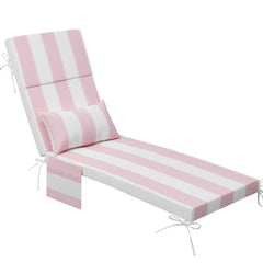 72 x 22 in. Outdoor Chaise Lounge Cushion with Pillow and Storage Pockets