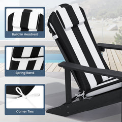 50 x 20 in. Outdoor Adirondack Chair Cushion with Built-in Headrest