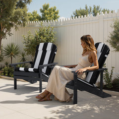 50 x 20 in. Outdoor Adirondack Chair Cushion with Built-in Headrest