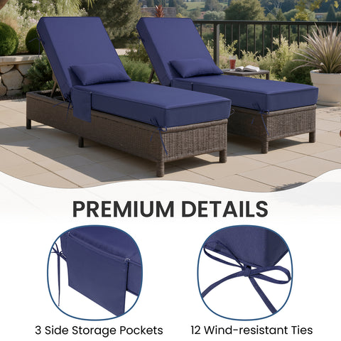 80 x 26 in. Sunbrella Outdoor Chaise Lounge Cushion