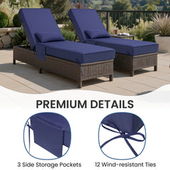 80x26"/72x21" Outdoor Chaise Lounge Cushion