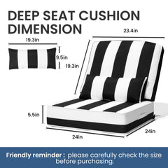 24x24" Outdoor Seat Cushion with Back Pillow