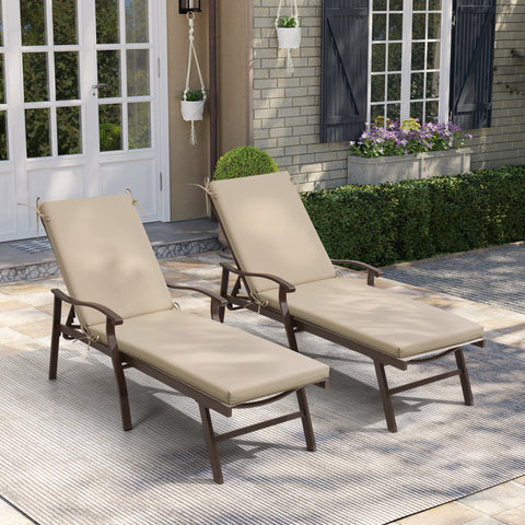 Outdoor Chaise Lounge Cushion with 4 Adjustable Ties