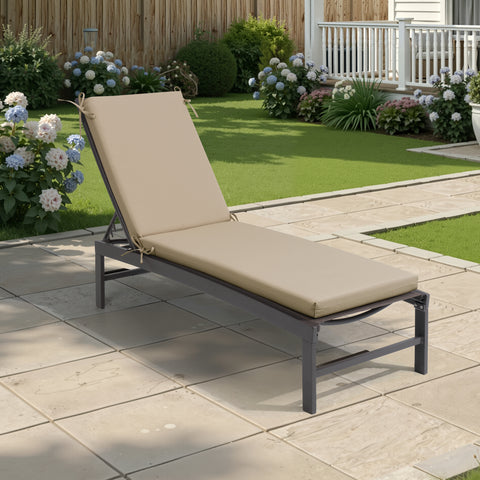 Outdoor Chaise Lounge Cushion with 4 Adjustable Ties